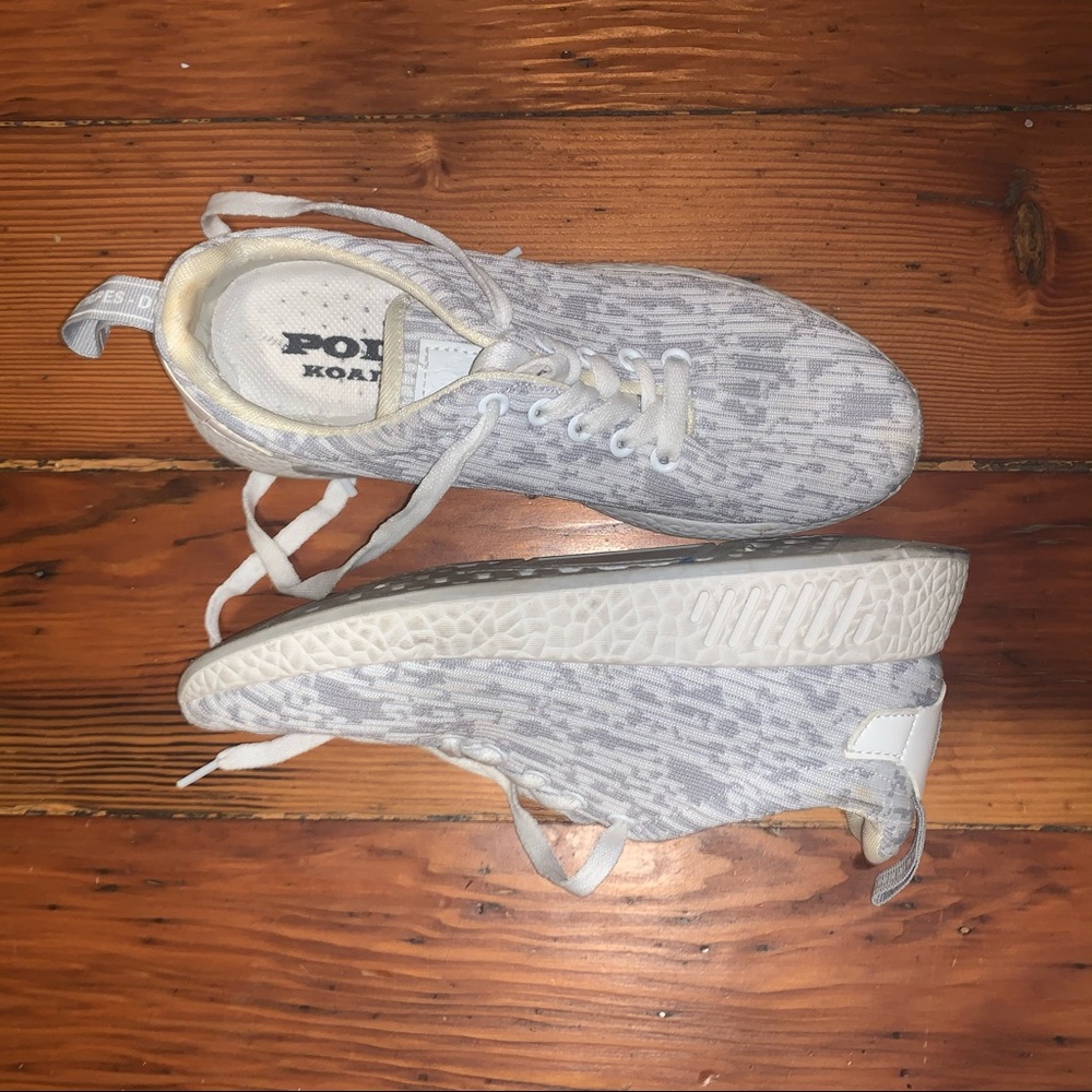 White and Grey Sneakers